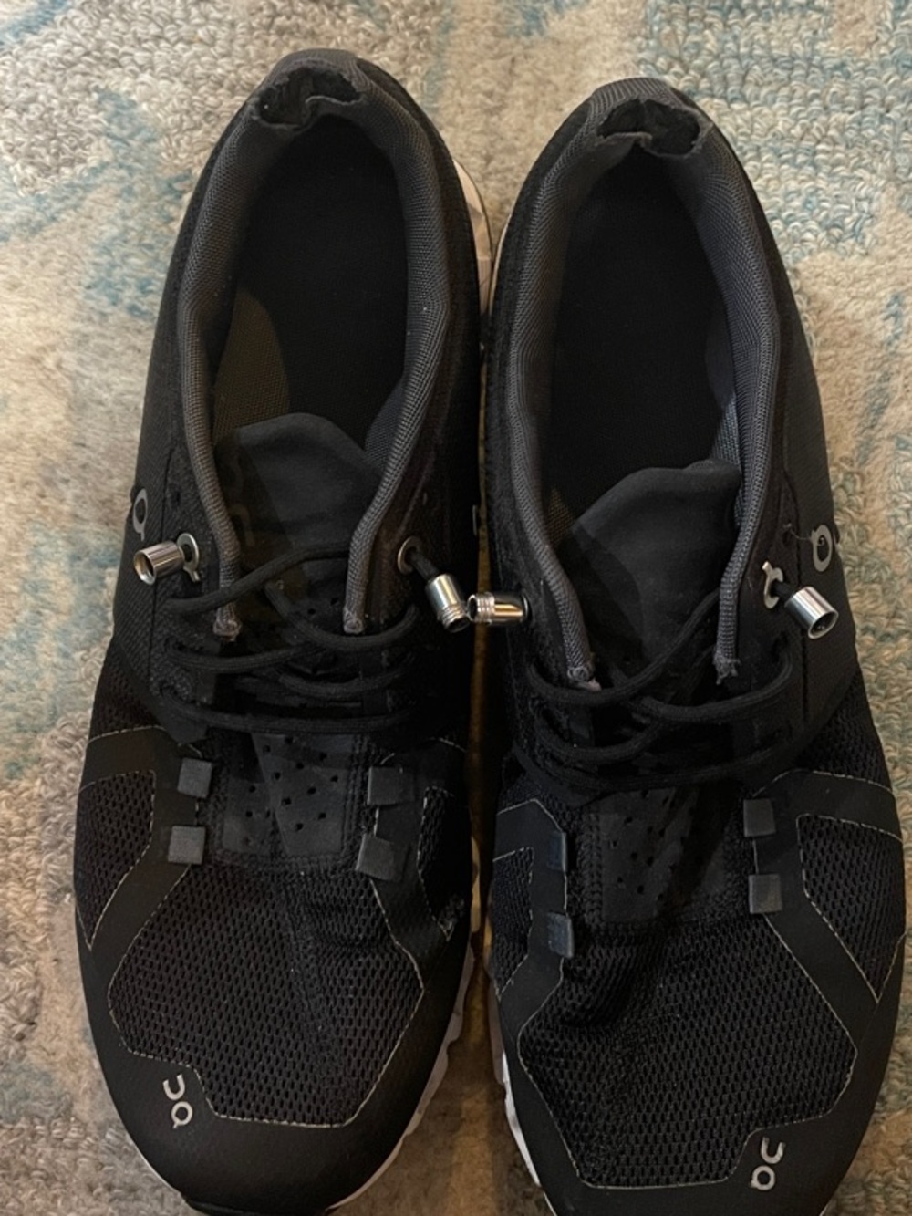 On Running Black Women's Athletic Shoes with Toggle Lacing